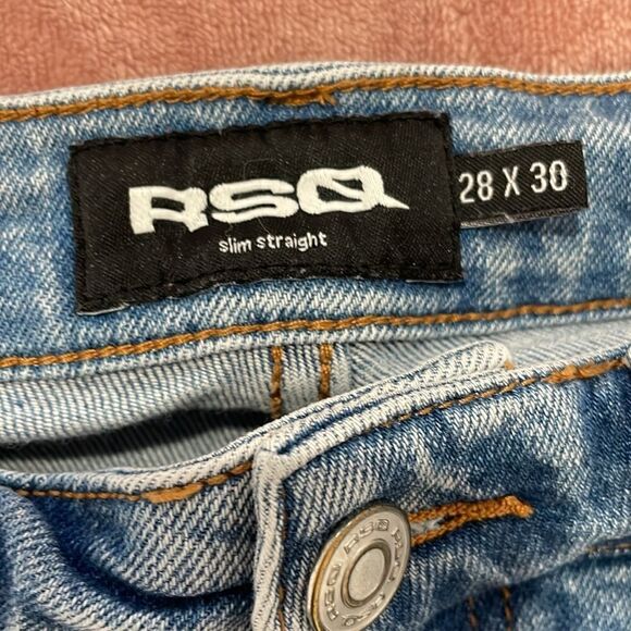 RSQ Mens Slim Straight Jeans | med wash | size 28x30 - Picture 7 of 9